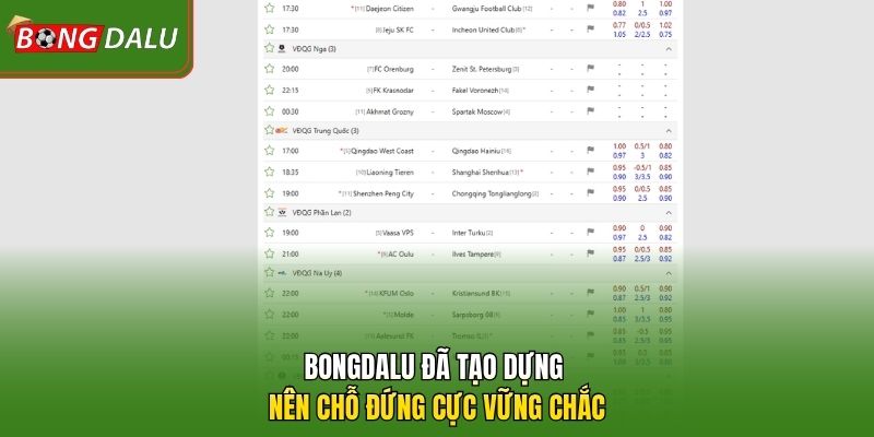 Bongdalu đã tạo dựng nên chỗ đứng cực vững chắc